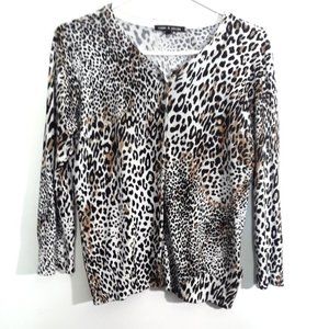 Cable & Gauge size small leopard print cardigan